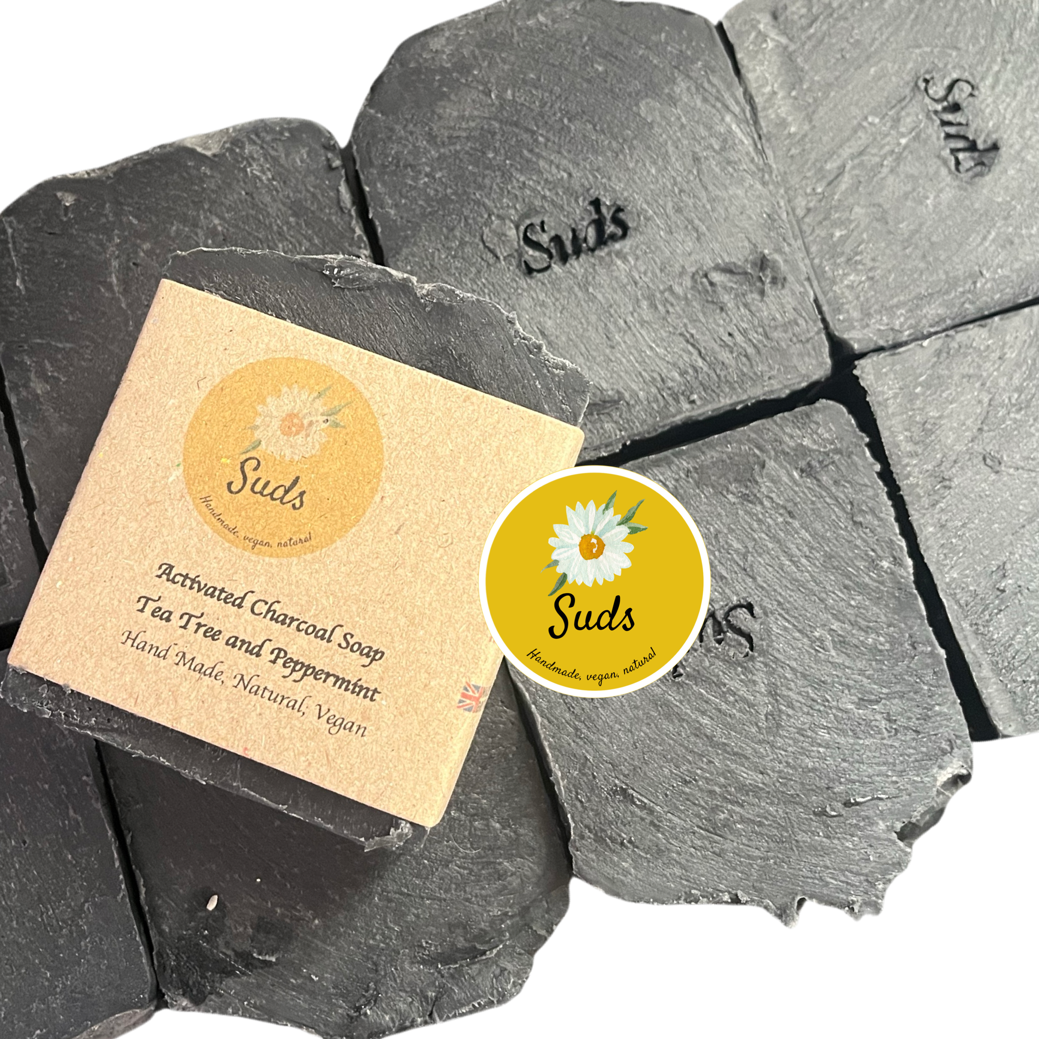 Vegan Activated Charcoal Soap with Tea Tree and Peppermint
